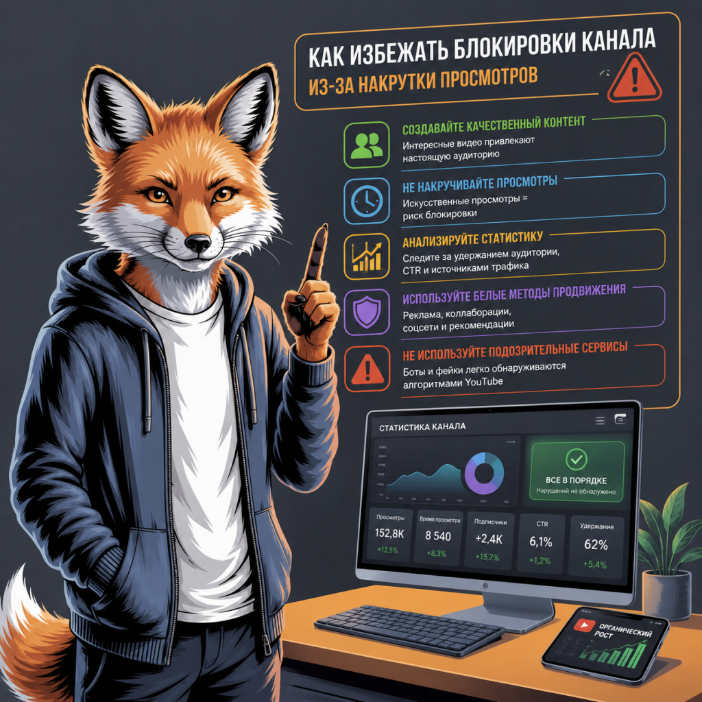 Как избежать блокировки канала из-за накрутки просмотров