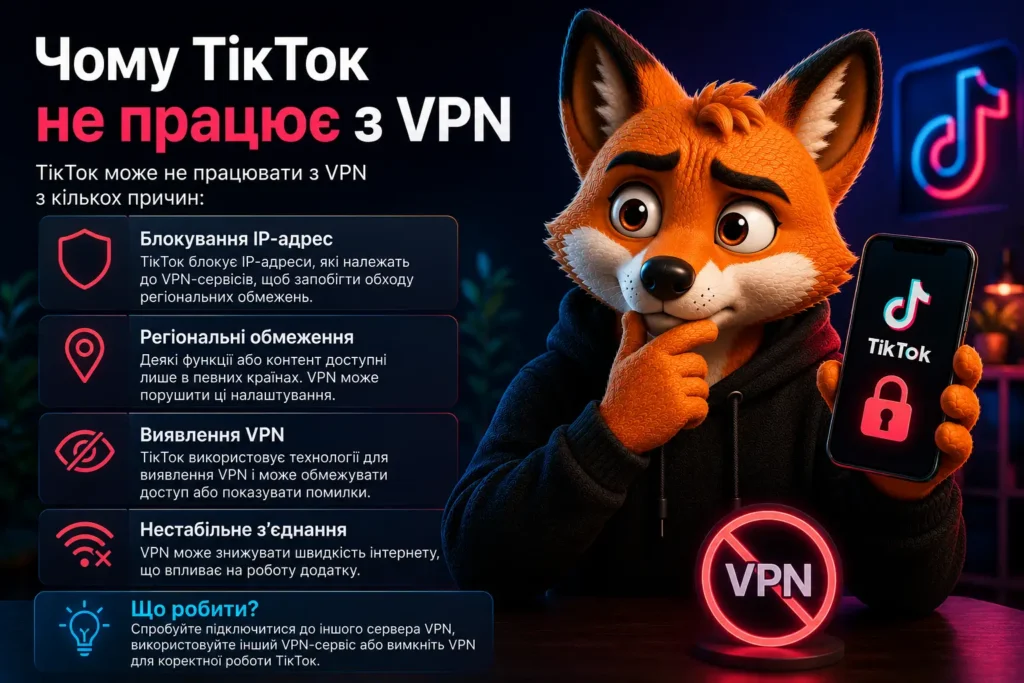 Чому ТікТок не працює з VPN
