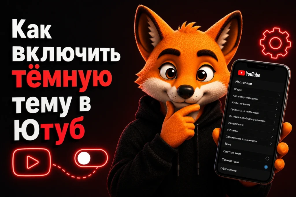 Как включить тёмную тему в Ютуб