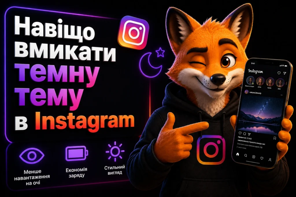Навіщо вмикати темну тему в Інстаграмі