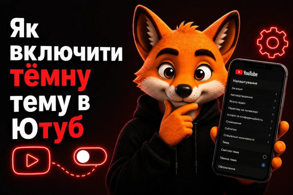 Як увімкнути темну тему на Ютубі