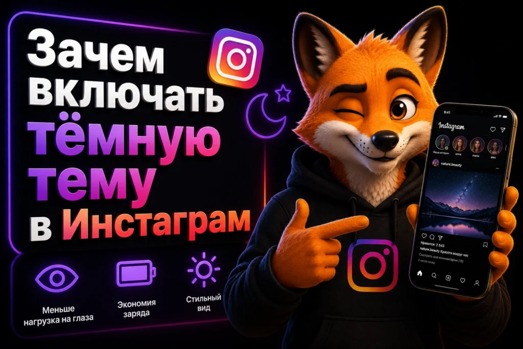 Зачем включать тёмную тему в Инстаграм
