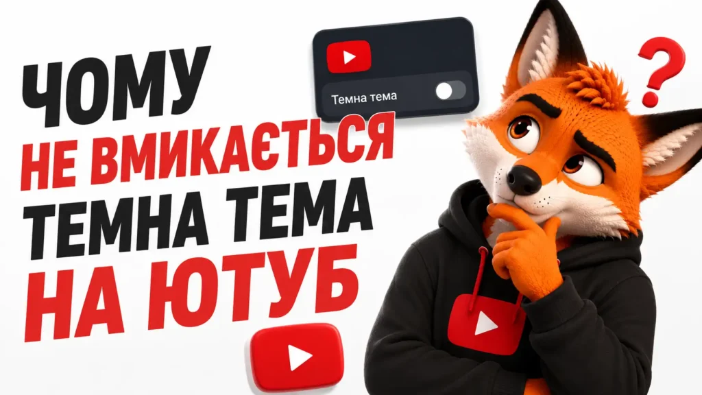 Чому не вмикається темна тема на Ютуб