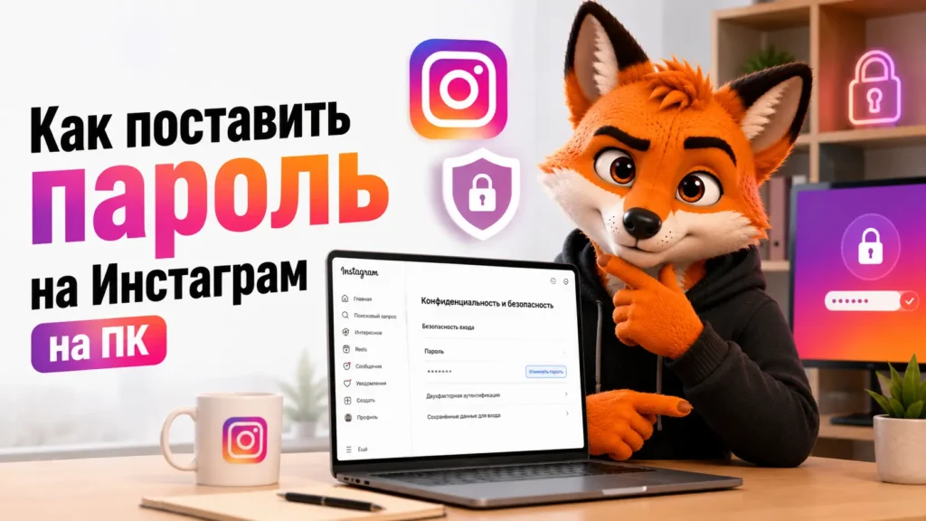 Как поставить пароль на Инстаграм на ПК