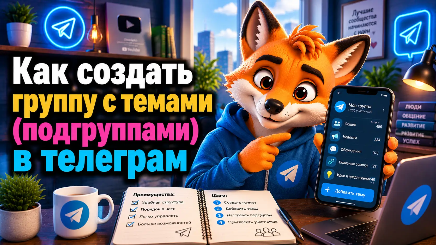 Как создать группу с темами (подгруппами) в телеграм