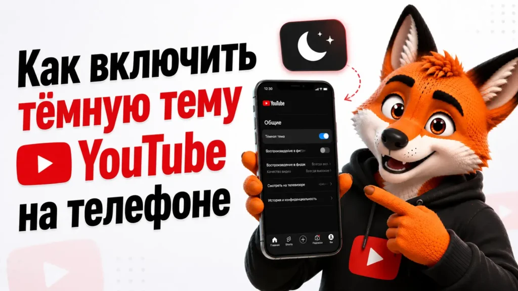 Как включить тёмную тему YouTube на телефоне