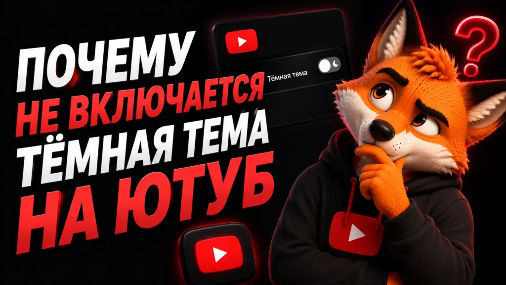 Почему не включается тёмная тема на Ютуб