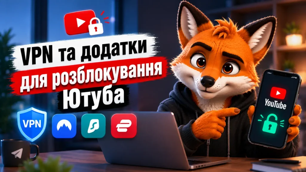 VPN та додатки для розблокування Ютуба