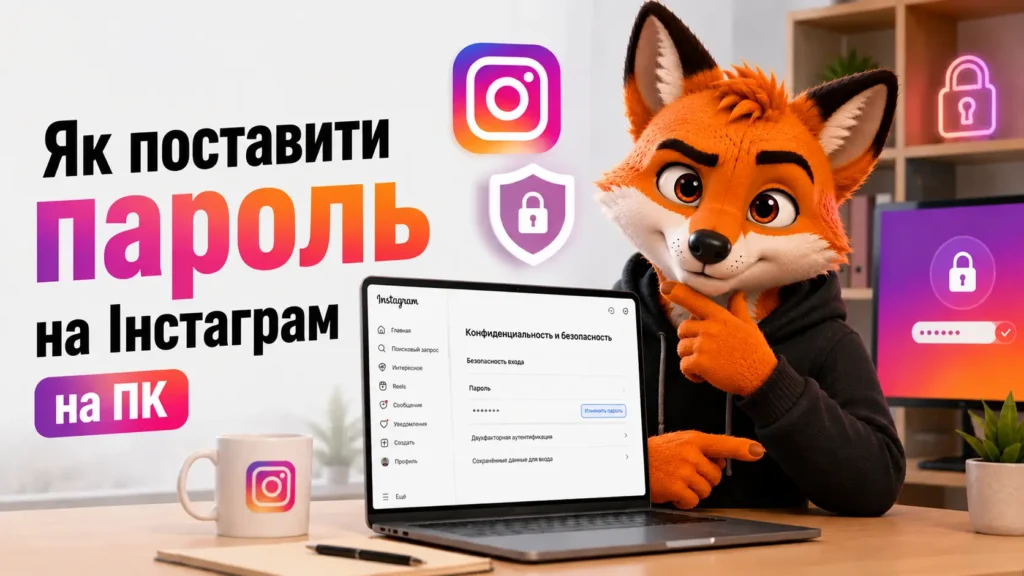 Як поставити пароль на Інстаграм на ПК