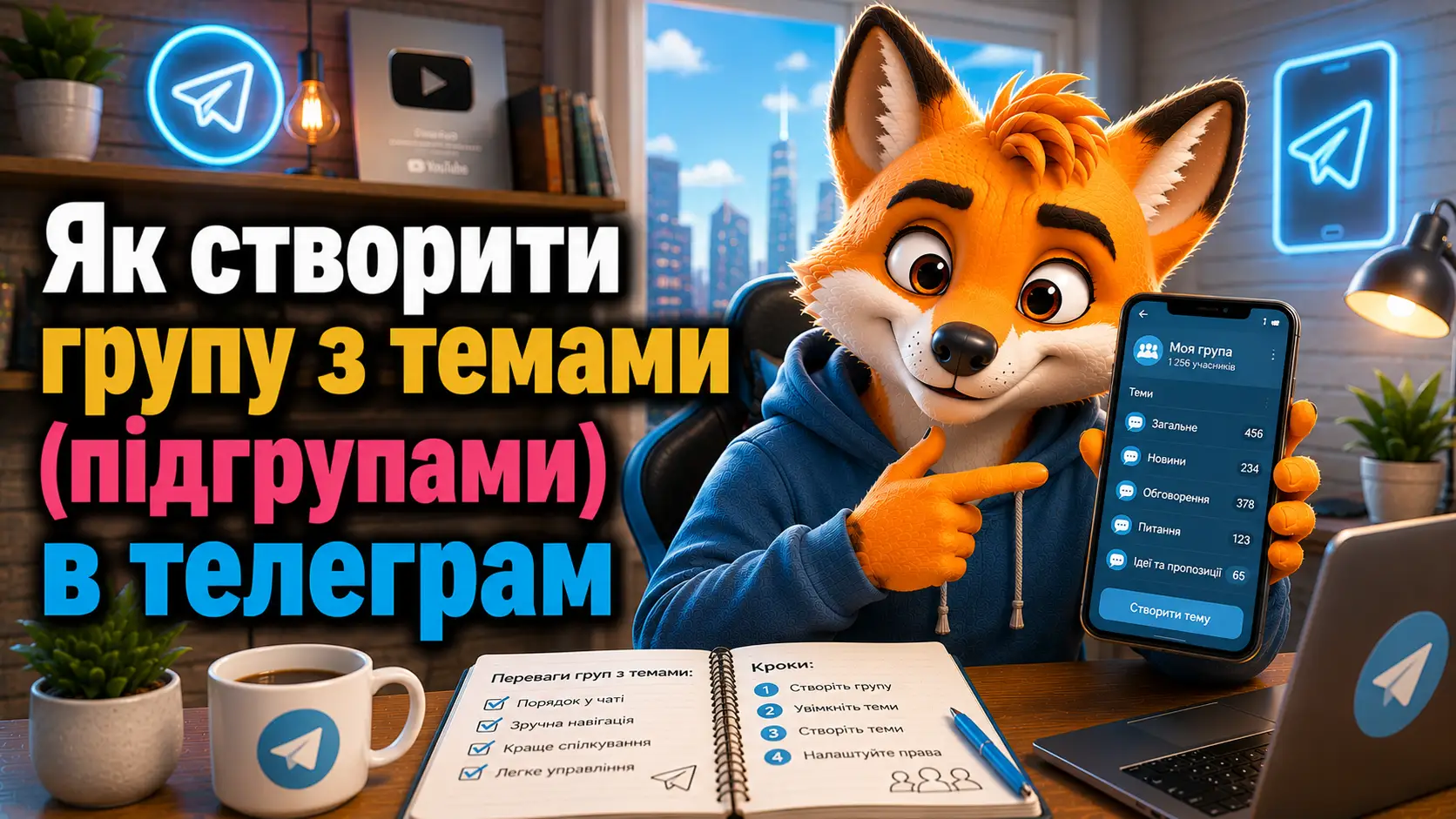 Як створити групу з темами (підгрупами) в Телеграм