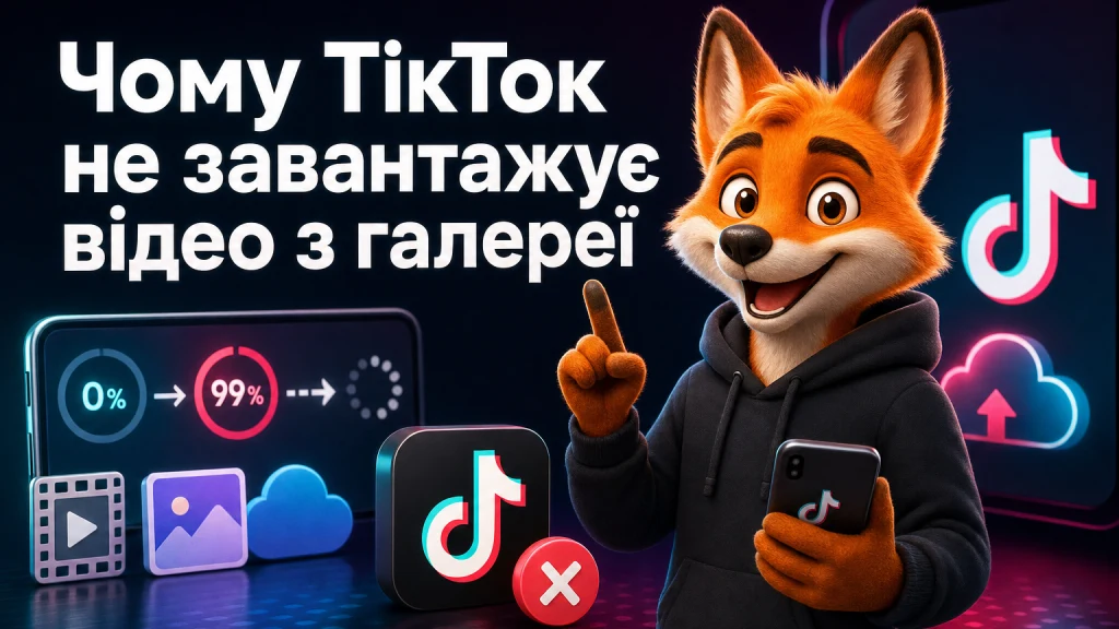 Чому ТікТок не завантажує відео з галереї