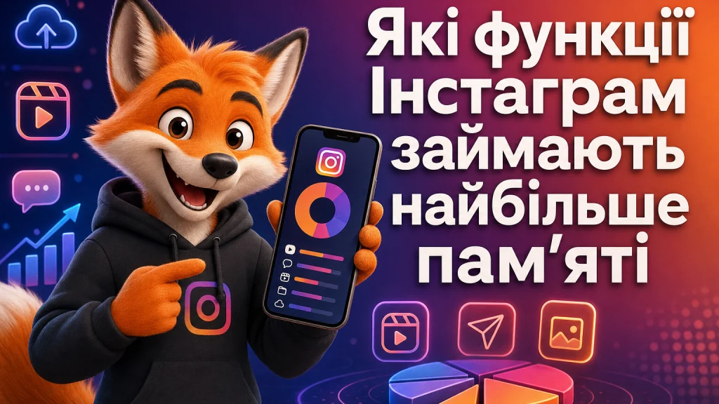 Які функції Інстаграм займають найбільше пам'яті