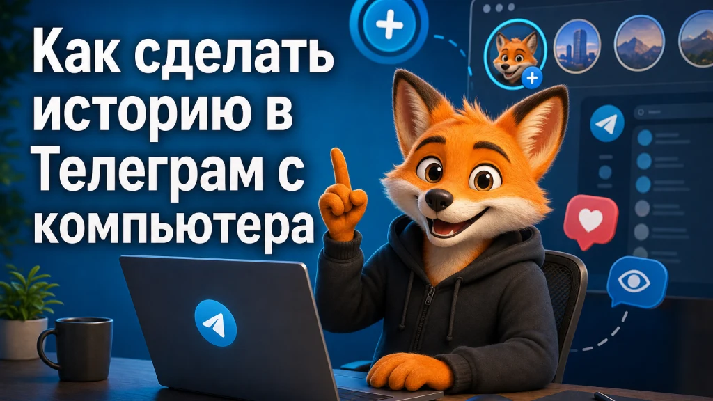 Как сделать историю в Телеграм с компьютера
