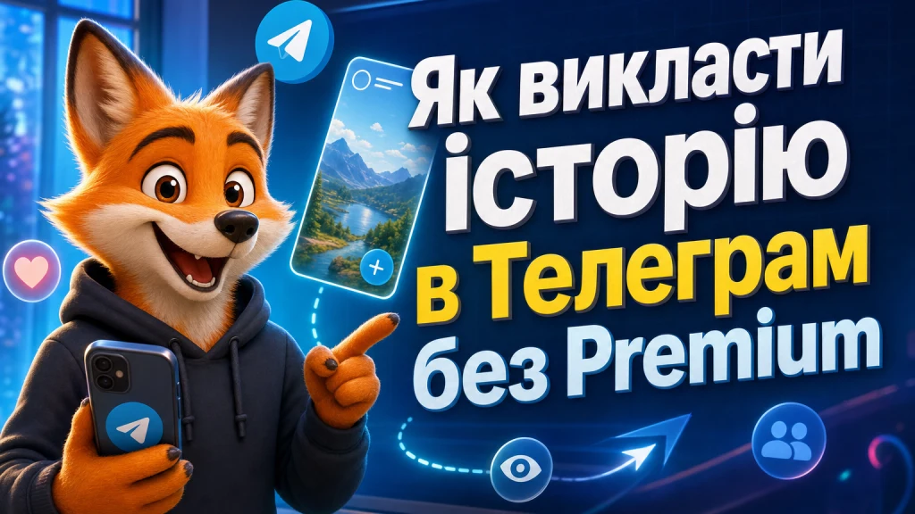 Як викласти історію в Телеграм без Premium